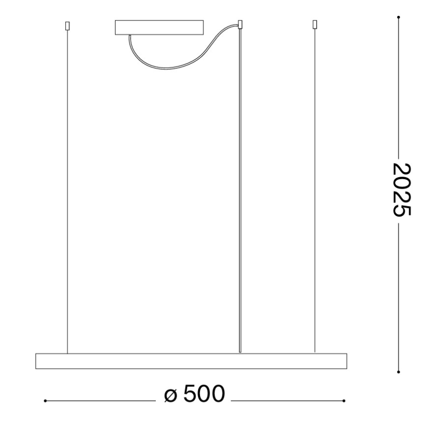 Ideal Lux - LED pakabinama liustra ant laido ORACLE SLIM LED/29W/230V 4000K CRI 90 Ø 50 cm auksinė