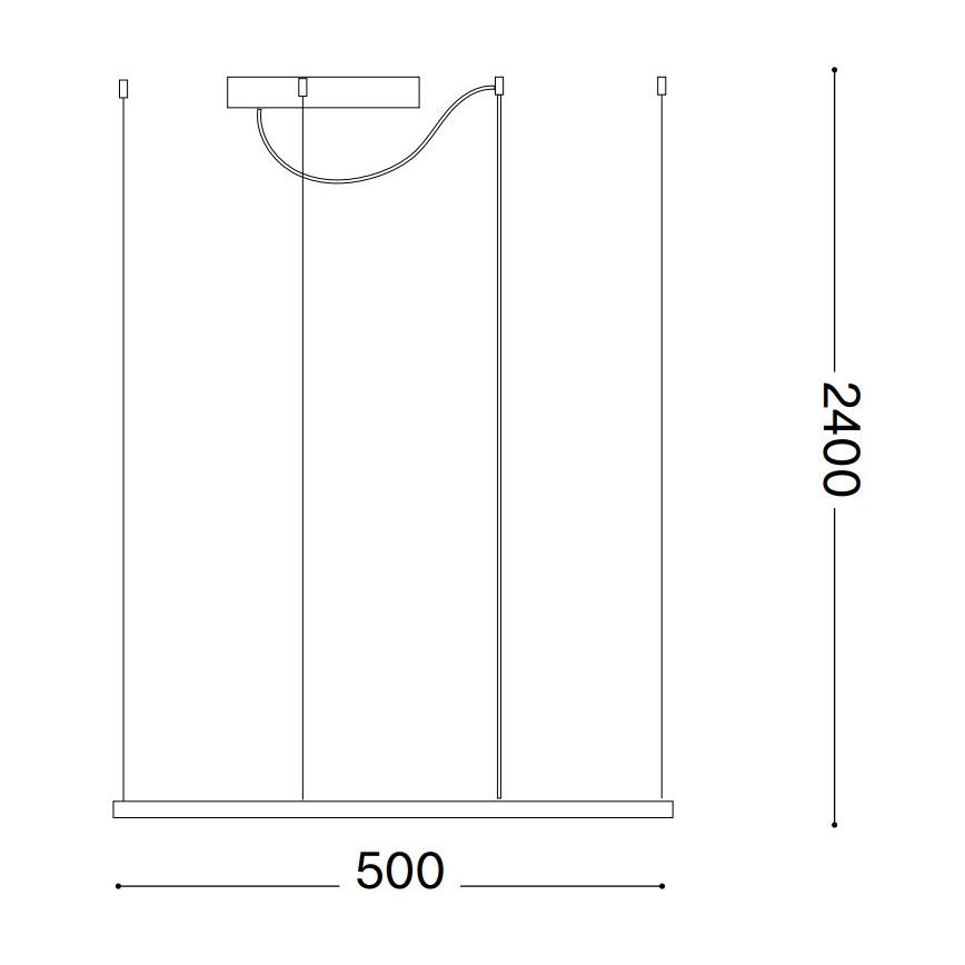 Ideal Lux - pakabinamas LED liustras ant laido ORACLE SLIM LED/33W/230V 3000K CRI 90 50x50 cm juoda