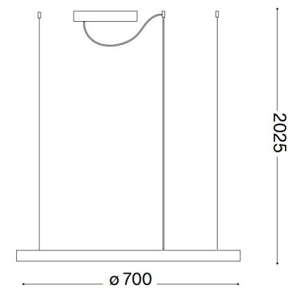 Ideal Lux - Dimeriuojamas LED pakabinamas šviestuvas su kabeliu ORACLE SLIM LED/40W/230V 3000K CRI 90, skersmuo 70 cm, balta