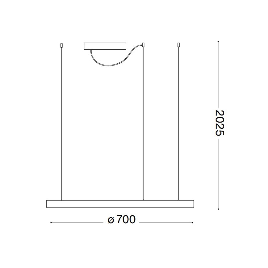 Ideal Lux - Dimeriuojamas LED pakabinamas šviestuvas su kabeliu ORACLE SLIM LED/40W/230V 3000K CRI 90, skersmuo 70 cm, balta