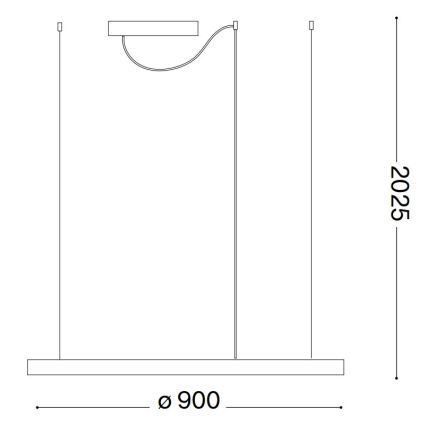 Ideal Lux - LED dimeriuojamas pakabinamas šviestuvas ant laido ORACLE SLIM LED/42W/230V 3000K CRI 90 skersmuo 90 cm baltas