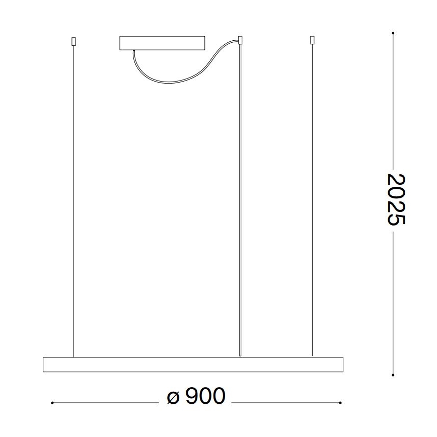 Ideal Lux - LED dimeriuojamas pakabinamas šviestuvas ant laido ORACLE SLIM LED/42W/230V 3000K CRI 90 skersmuo 90 cm baltas
