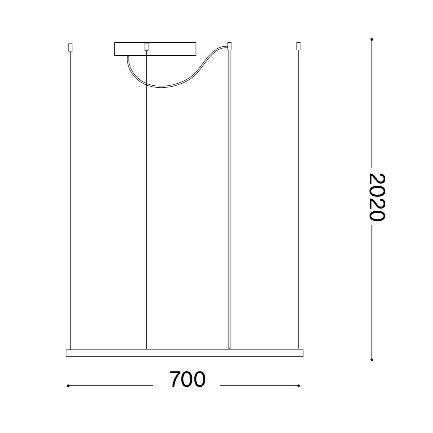 Ideal Lux - pakabinamas LED šviestuvas ant laido ORACLE SLIM LED/44W/230V 3000K CRI 90 70x70 cm aukso spalvos