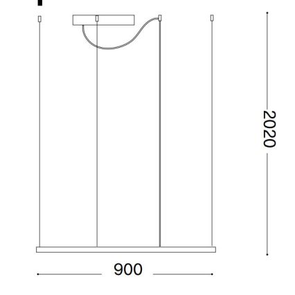 Ideal Lux - pakabinama LED liustra ant laido ORACLE SLIM LED/53W/230V 3000K CRI 90 90x90 cm balta