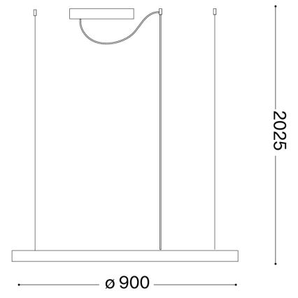 Ideal Lux - LED liustra ant laido ORACLE SLIM LED/53W/230V 3000K CRI 90 Ø 90 cm auksinė
