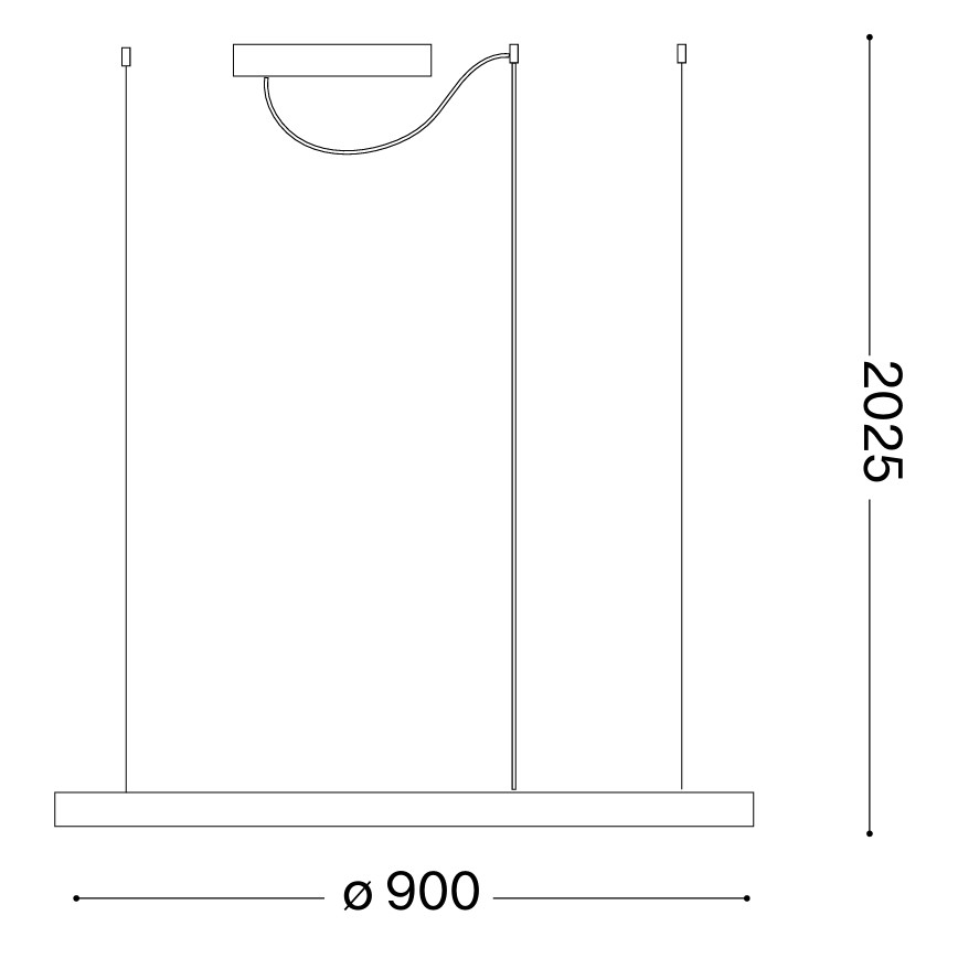 Ideal Lux - pakabinama LED liustra ant laido ORACLE SLIM LED/53W/230V 4000K CRI 90, skersmuo 90 cm, auksinė