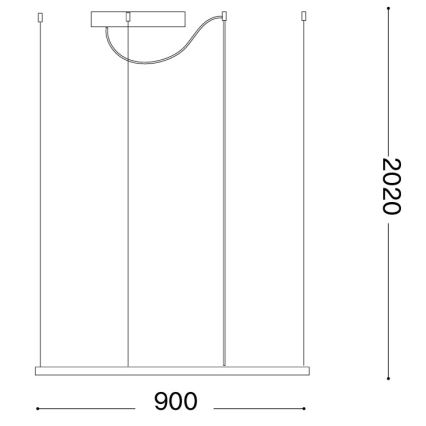 Ideal Lux - ORACLE SLIM LED pakabinamas šviestuvas ant laido LED/53W/230V 3000K CRI 90 90x90 cm auksinis