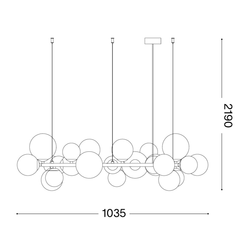 Ideal Lux - LED pakabinamas šviestuvas ant laido PERLAGE 25xG9/3W/230V 110 cm auksinės / dūminės smėlio spalvos