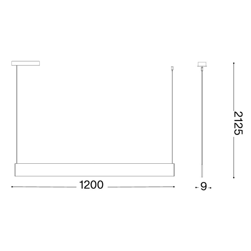 Ideal Lux - LED pakabinamas šviestuvas ant plieninio lyno STEEL LED/24W/230V 3000K CRI 90 120 cm juodas