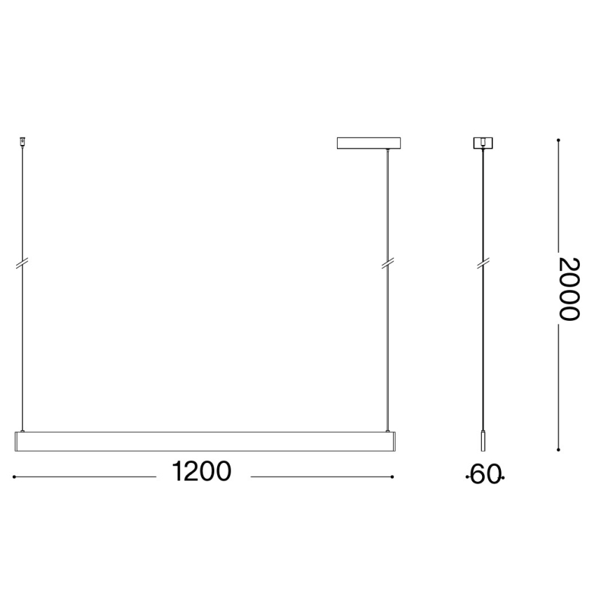 Ideal Lux - LED pakabinamas šviestuvas ant troselio DESK ACCENT LED/36W/230V CRI 90 120 cm juodas