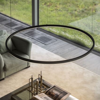 Ideal Lux - LED liustra ant laido ORACLE SLIM LED/29W/230V 4000K CRI 90 skersmuo 50 cm, juoda