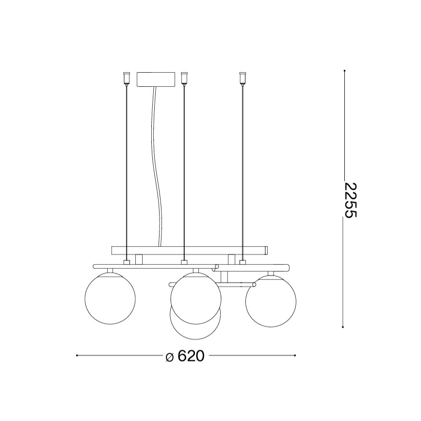 Ideal Lux - LED pakabinamas šviestuvas ATLAS ant troselio 4xG9/3W/230V juodas