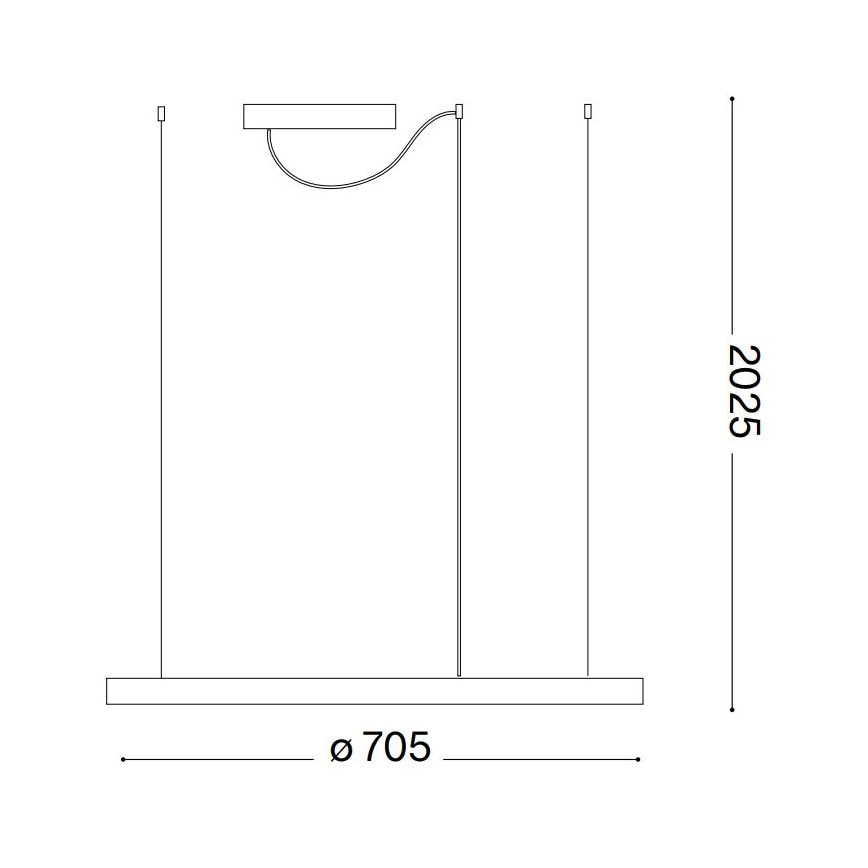 Ideal Lux - pakabinamas LED šviestuvas ant laido ORACLE SLIM LED/37W/230V 2700K CRI 90 skersmuo 70 cm balta