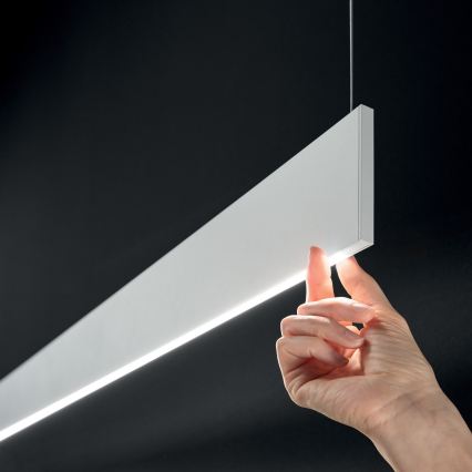Ideal Lux - LED pakabinamas šviestuvas su plieniniu lynu STEEL LED/24W/230V 3000K CRI 90 120 cm baltas
