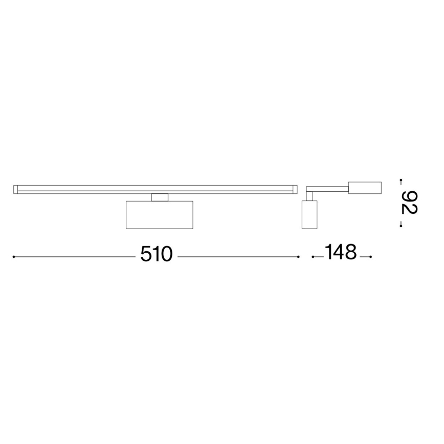 Ideal Lux - LED paveiklo šviestuvas ALMA LED/12,5W/230V 51 cm CRI 90 blizgus chromas