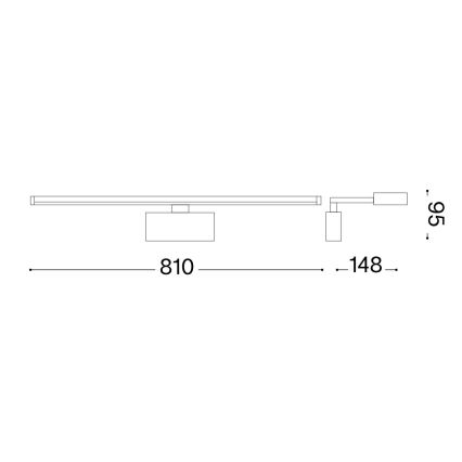 Ideal Lux - LED paveiklo šviestuvas ALMA LED/18W/230V 81 cm CRI 90 auksas