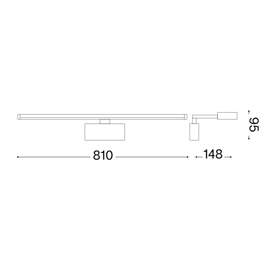 Ideal Lux - LED paveiklo šviestuvas ALMA LED/18W/230V 81 cm CRI 90 auksas