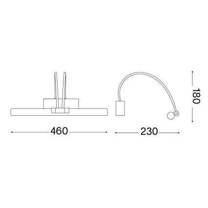 Ideal Lux - LED paveiklo šviestuvas BOW LED/4,6W/230V 46 cm CRI 90 auksas
