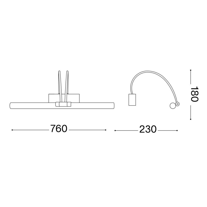 Ideal Lux - LED paveiklo šviestuvas BOW LED/8W/230V 76 cm CRI 90 auksas