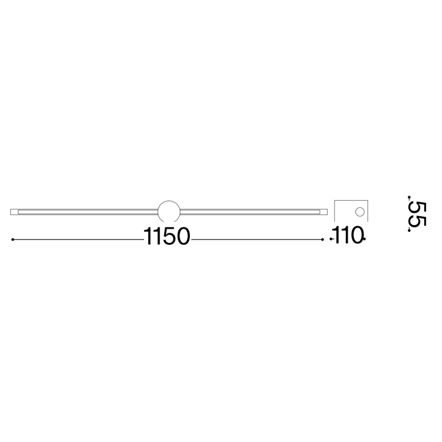 Ideal Lux - LED paveiklo šviestuvas FILO LED/16W/230V 115 cm CRI 90 juoda