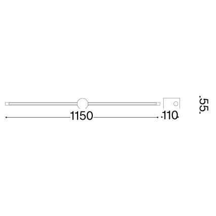 Ideal Lux - LED paveiklo šviestuvas FILO LED/16W/230V 115 cm CRI 90 juoda