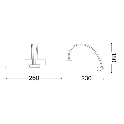 Ideal Lux - LED paveikslo šviestuvas BOW LED/3,5W/230V CRI 90 26 cm žalvaris