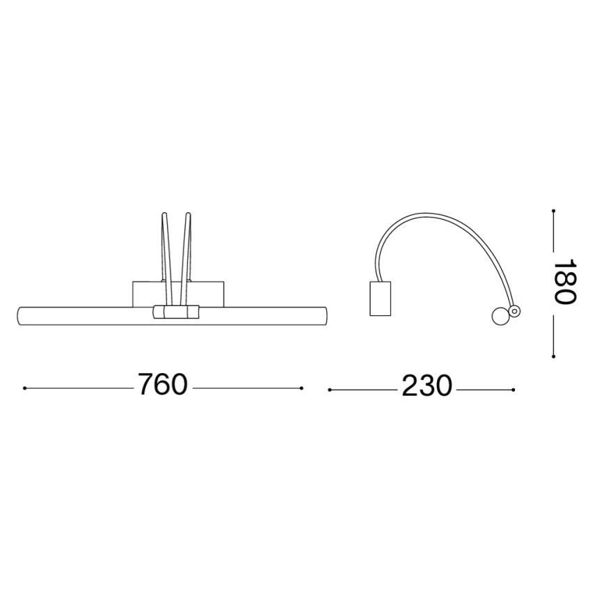 Ideal Lux - LED paveikslo šviestuvas BOW LED/8W/230V, blizgus chromas