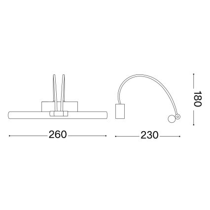 Ideal Lux - LED paveikslų šviestuvas BOW LED/3,5W/230V CRI 90 26 cm auksinis