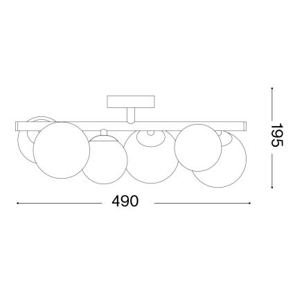 Ideal Lux - LED prie lubų montuojama liustra PERLAGE 6xG9/3W/230V 49 cm juoda/dūminė juoda