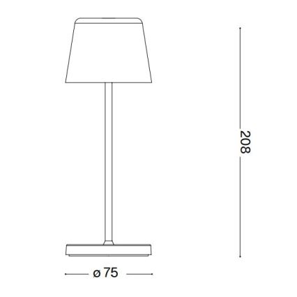 Ideal Lux - LED Pritemdomas, liečiamas stalinis lauko šviestuvas CUTE LED/2,5W/3,7V USB 2200-2700K IP65 juoda