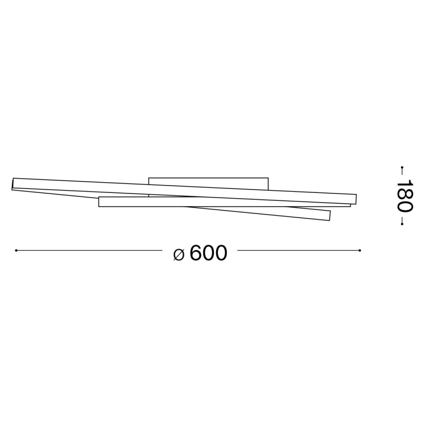 Ideal Lux - LED Pritemdomas lubinis šviestuvas OZ LED/48W/230V diametras 60 cm CRI 90 juoda