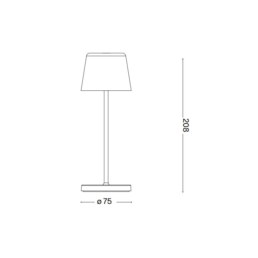 Ideal Lux - LED reguliuojama lietimui jautri lauko stalinė lempa CUTE LED/2,5W/3,7V 3000 mAh USB 2200-2700K IP65 balta