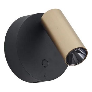 Ideal Lux - LED reguliuojamas jutiklinis sieninis taškinis šviestuvas ELF LED/3W/230V CRI 95 auksinis/juodas