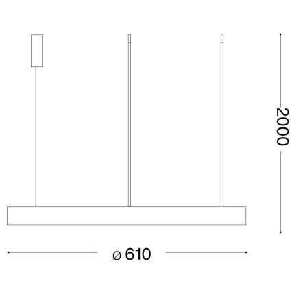 Ideal Lux - LED Reguliuojamas pakabinamas sietynas GEMINI LED/48W/230V diametras 61 cm auksas