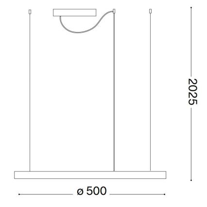 Ideal Lux - LED Reguliuojamas pakabinamas sietynas ORACLE SLIM LED/28W/230V 4000K diametras 50 cm CRI 90 balta