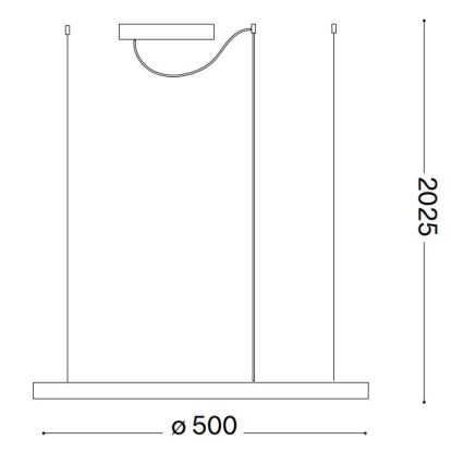 Ideal Lux - LED Reguliuojamas pakabinamas sietynas ORACLE SLIM LED/28W/230V 4000K diametras 50 cm CRI 90 juoda