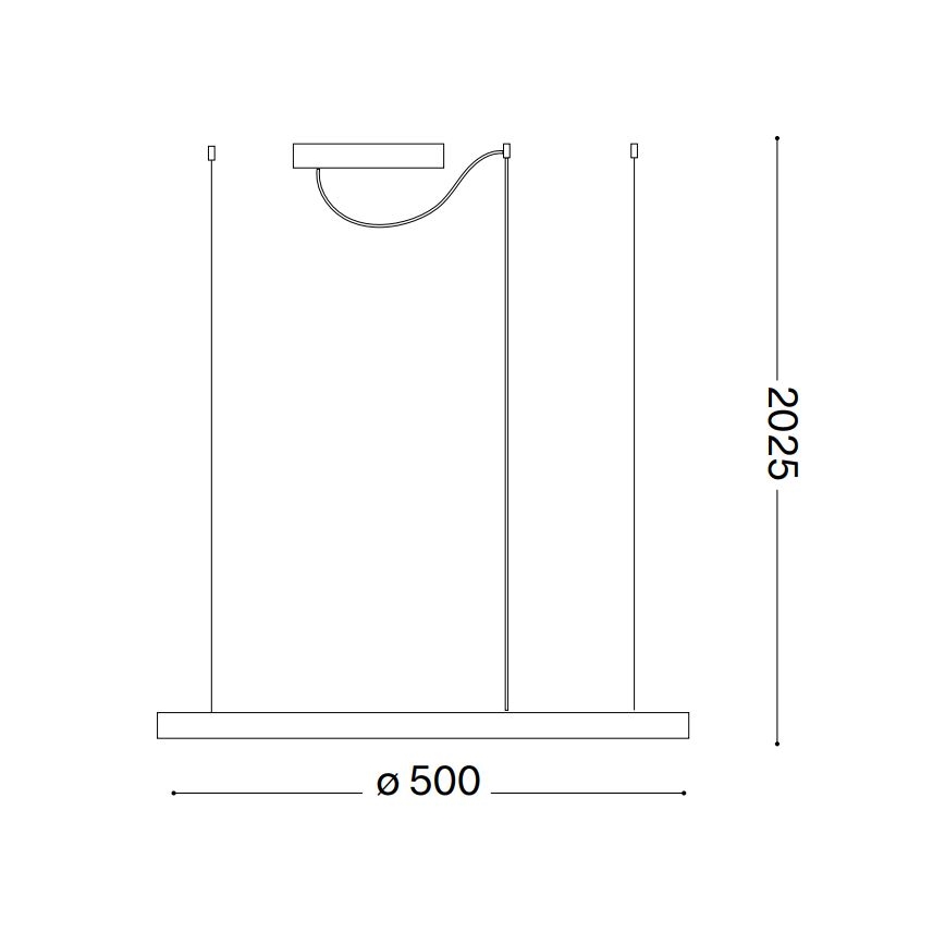 Ideal Lux - LED Reguliuojamas pakabinamas sietynas ORACLE SLIM LED/28W/230V 4000K diametras 50 cm CRI 90 juoda