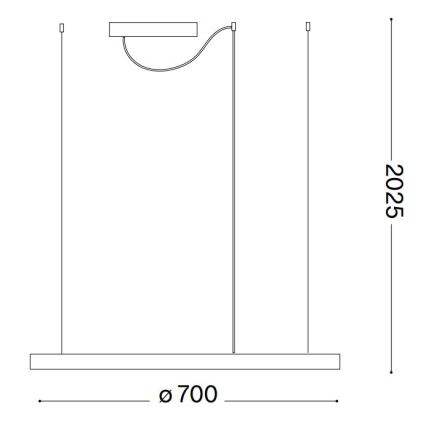 Ideal Lux - LED Reguliuojamas pakabinamas sietynas ORACLE SLIM LED/40W/230V 4000K diametras 70 cm CRI 90 juoda