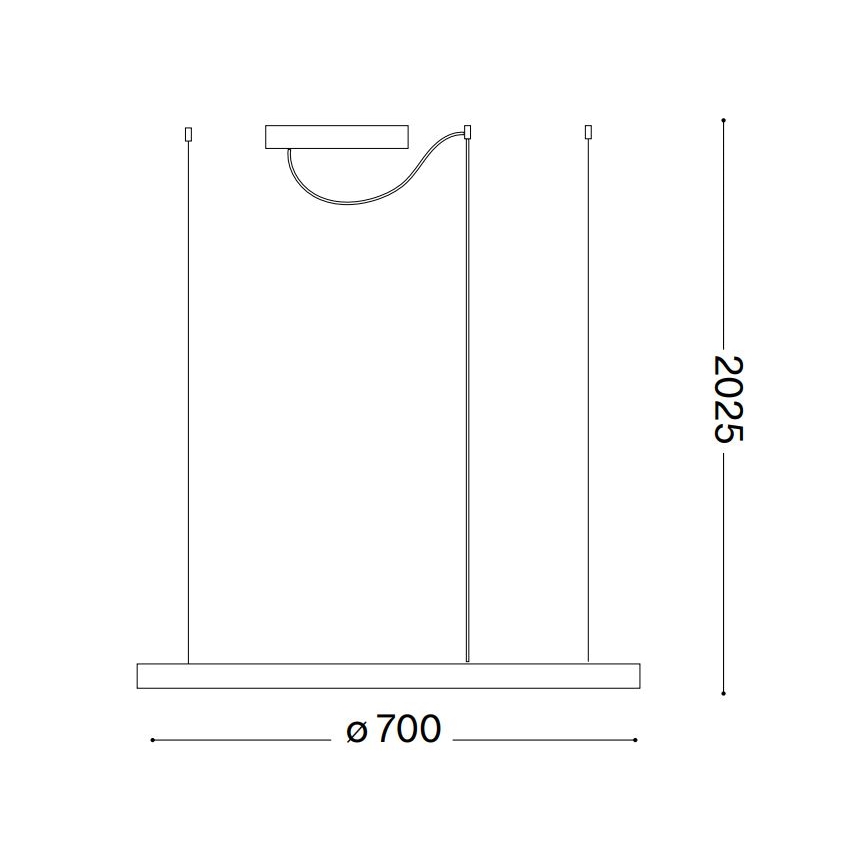 Ideal Lux - LED Reguliuojamas pakabinamas sietynas ORACLE SLIM LED/40W/230V 4000K diametras 70 cm CRI 90 juoda