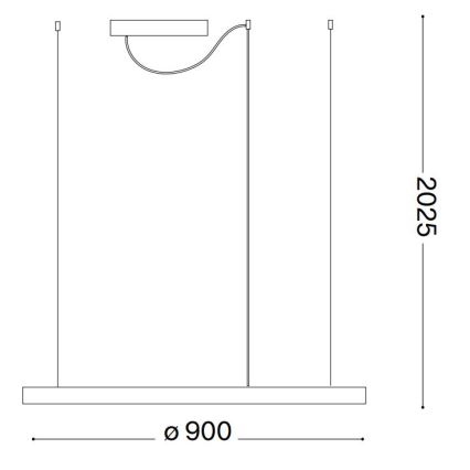 Ideal Lux - LED Reguliuojamas pakabinamas sietynas ORACLE SLIM LED/42W/230V 4000K diametras 90 cm CRI 90 juoda