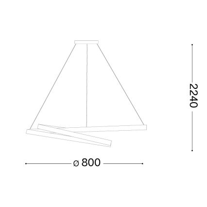 Ideal Lux - LED reguliuojamas pakabinamas šviestuvas ant laido OZ LED/55W/230V skersmuo 80 cm CRI 90 baltas