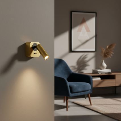 Ideal Lux - LED sieninis akcentinis šviestuvas BEAN LED/3W/230V CRI 90 auksas