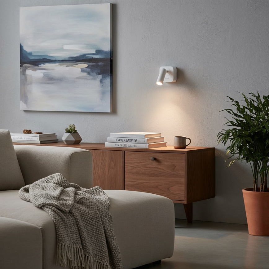 Ideal Lux - LED sieninis akcentinis šviestuvas BEAN LED/3W/230V CRI 90 balta