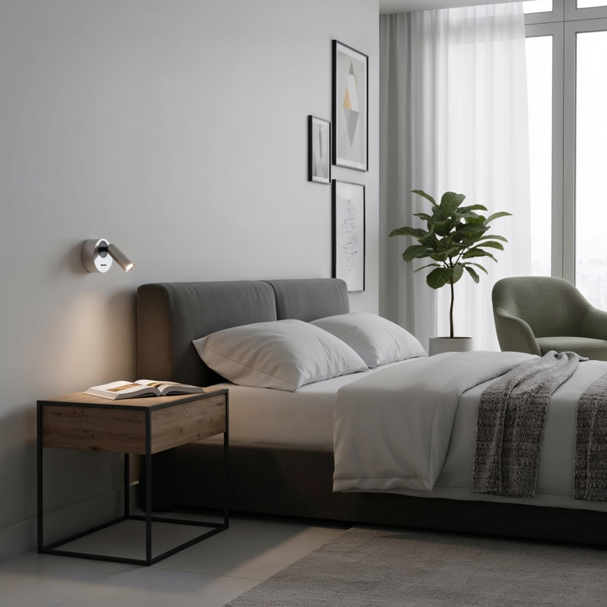 Ideal Lux - LED sieninis akcentinis šviestuvas BEAN LED/3W/230V CRI 90 blizgus chromas