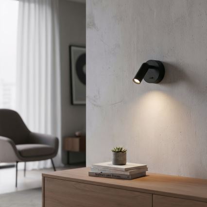 Ideal Lux - LED sieninis akcentinis šviestuvas BEAN LED/3W/230V CRI 90 juoda