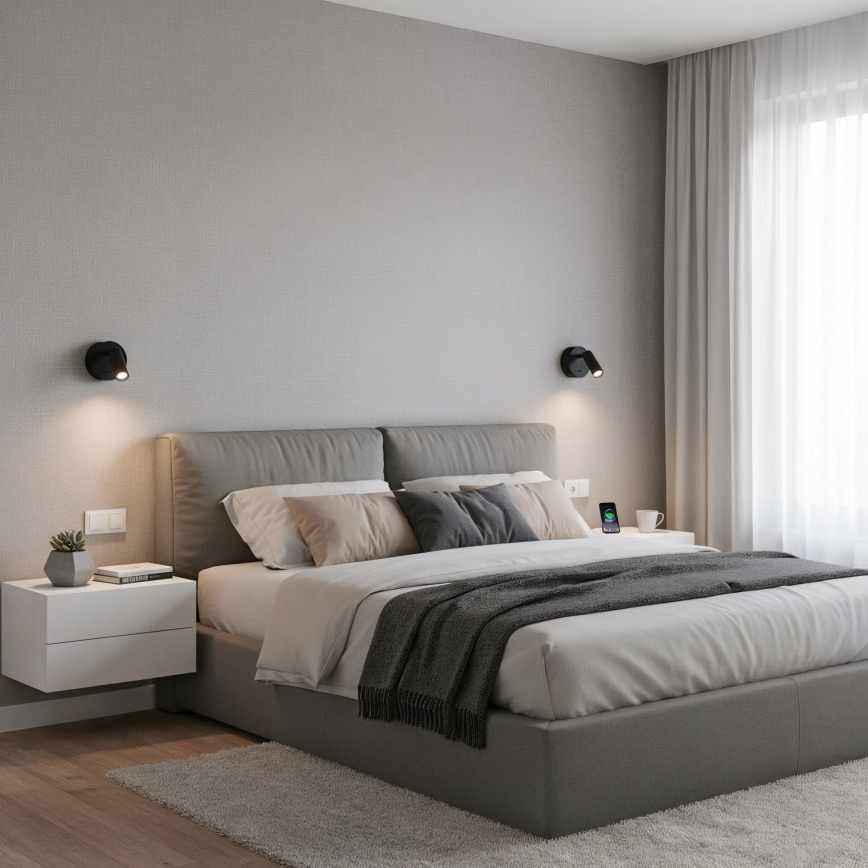 Ideal Lux - LED sieninis akcentinis šviestuvas BEAN LED/3W/230V CRI 90 juoda