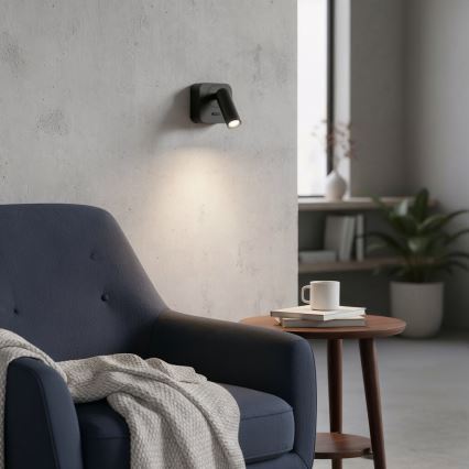 Ideal Lux - LED sieninis akcentinis šviestuvas BEAN LED/3W/230V CRI 90 juoda