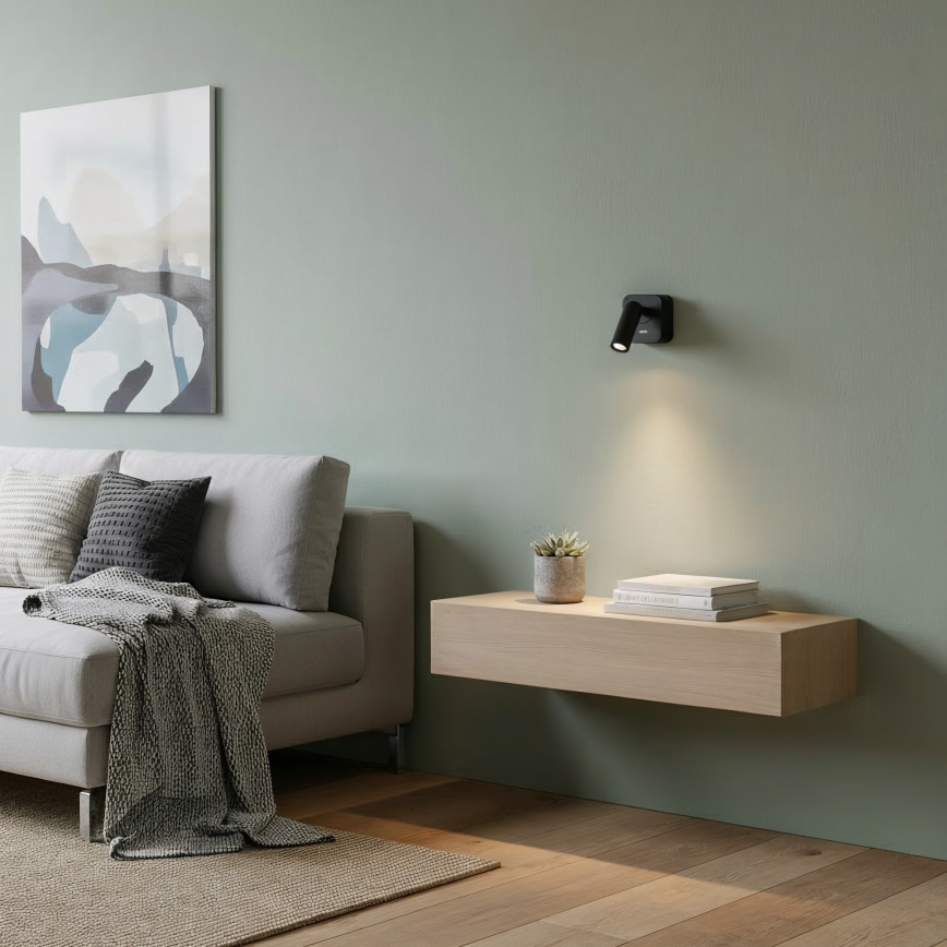 Ideal Lux - LED sieninis akcentinis šviestuvas BEAN LED/3W/230V CRI 90 juoda