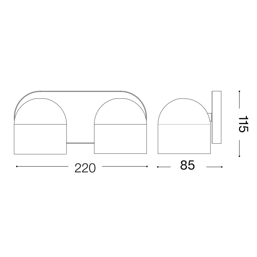 Ideal Lux - LED sieninis akcentinis šviestuvas DODO 2xGX53/9W/230V žalvaris