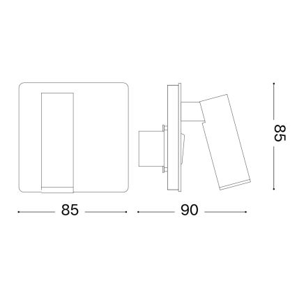 Ideal Lux - LED sieninis akcentinis šviestuvas LITE LED/3W/230V CRI 90 balta